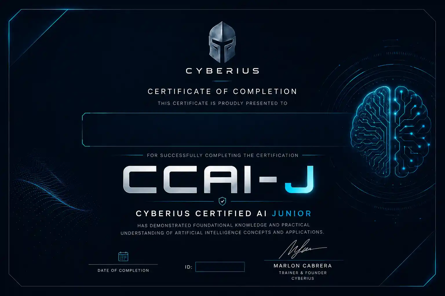 Certificado CCAI-J detalle
